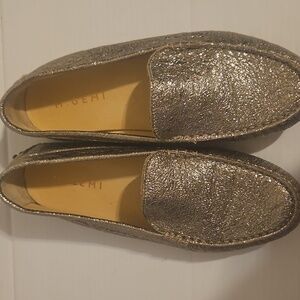 M. Gemi The Felize Silver Metallic Driving Loafers